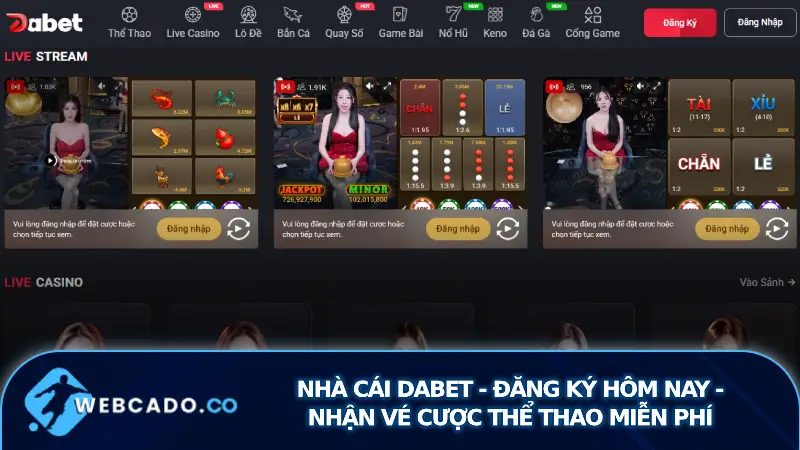 Nhà cái Dabet: Đăng ký hôm nay - Nhận vé cược thể thao miễn phí