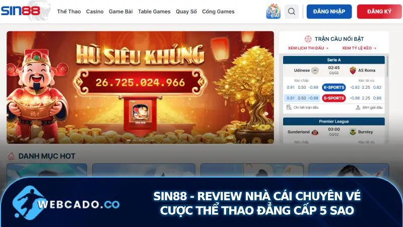 Sin88 - Review nhà cái chuyên vé cược thể thao