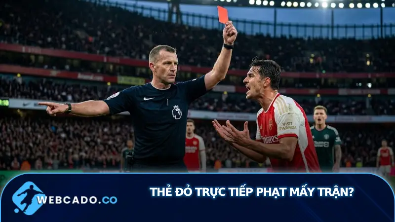 Thẻ đỏ trực tiếp phạt mấy trận?